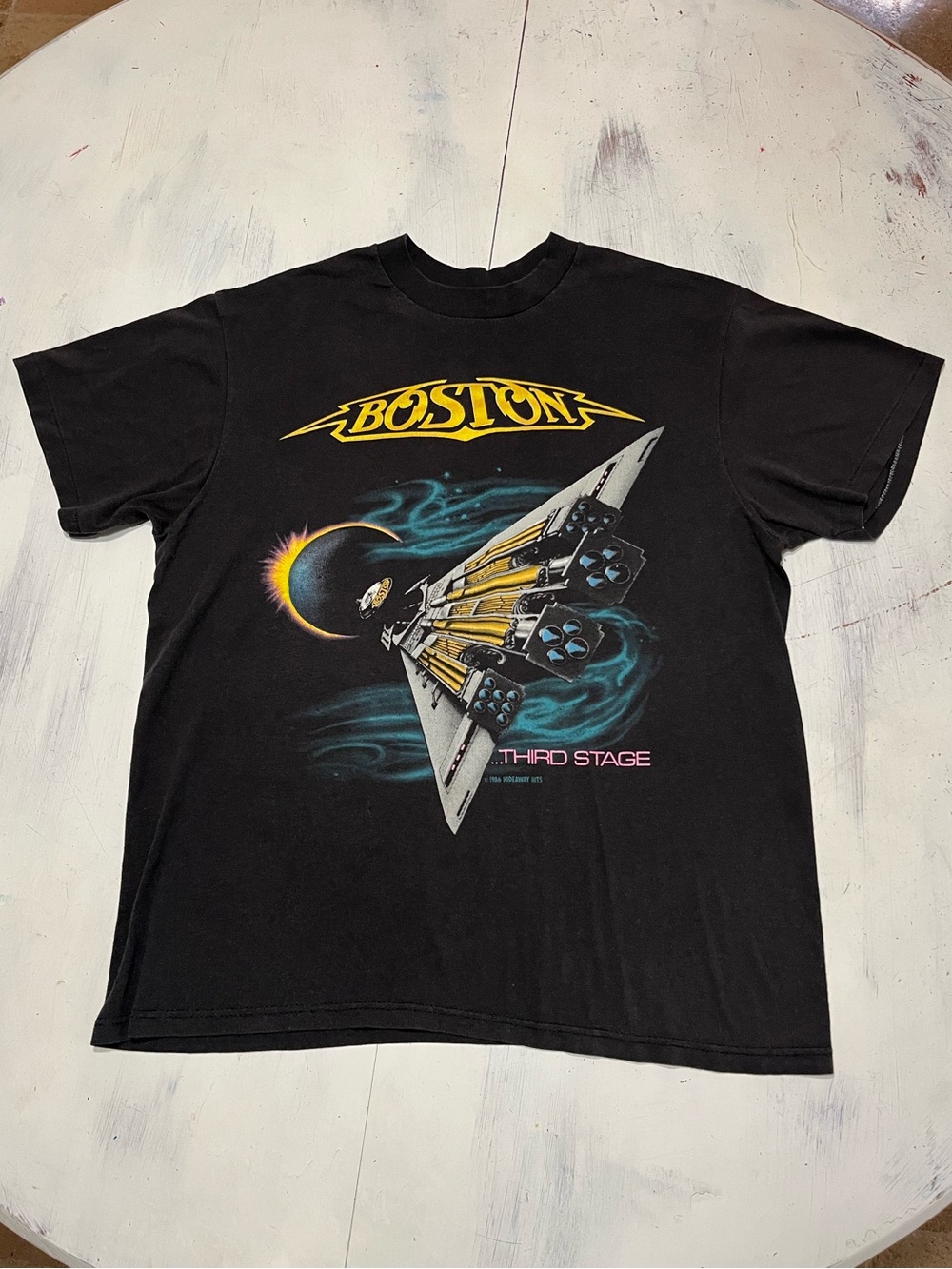 Vintage 80’s Boston Third Stage Album Band T-Shirt Concert Tee Sz Men’s Large